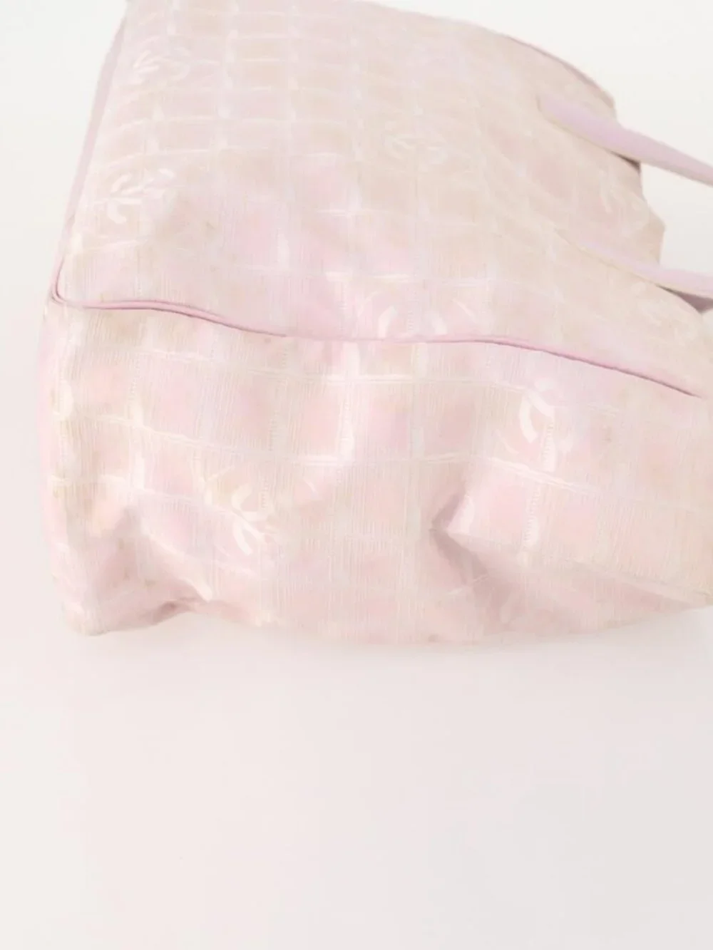 CHANEL New Travel Line Tote Bag Nylon 3 Set Pink Black CC Auth ti3919
